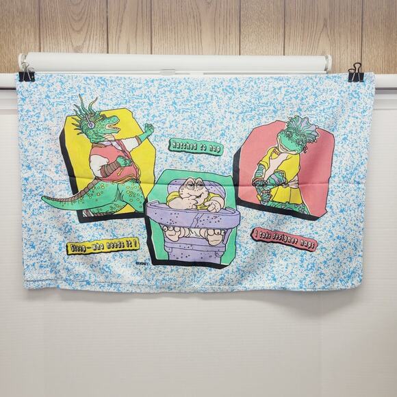 Disney Dinosaurs TV Show Vintage Pillow Case 18" x 29" Jim Henson - Picture 5 of 11